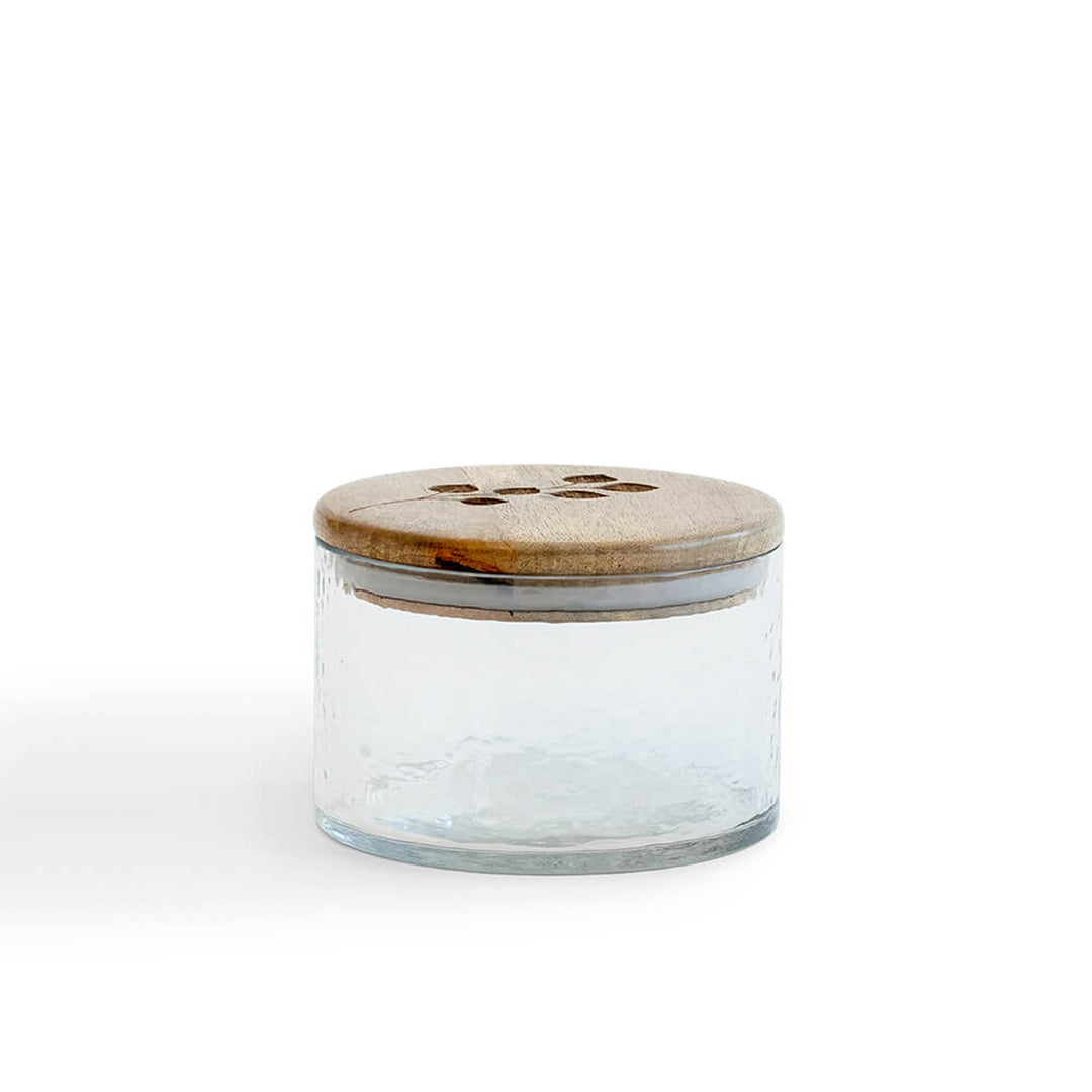 Leafy Twig Glass Jar With Wooden Lid / Transparent / Capacity 700 Ml / Moq - 4 Pcs