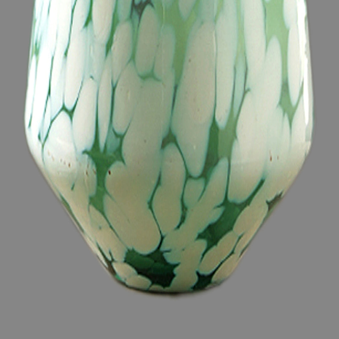 White Splutter Green Glass Hurricane