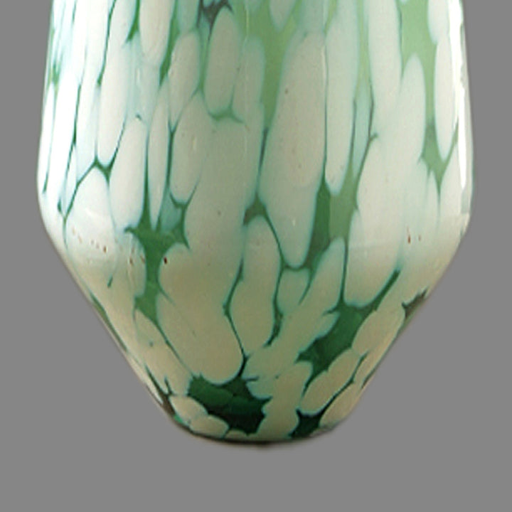 White Splutter Green Glass Hurricane