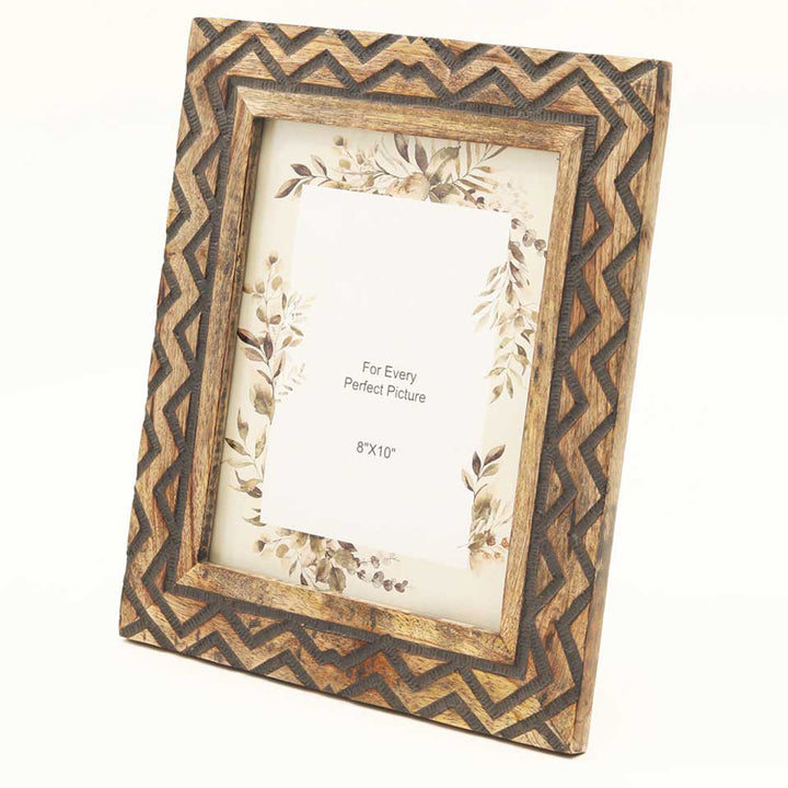 Wooden Carving Photo Frame 8'' X 10'' - Distress Black