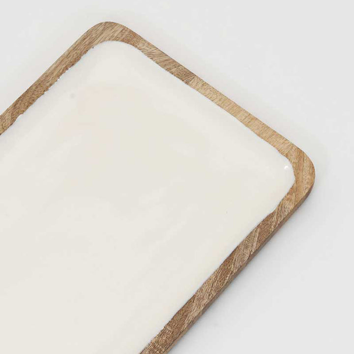 Wooden Tray - Natural - Mango Wood & Resin