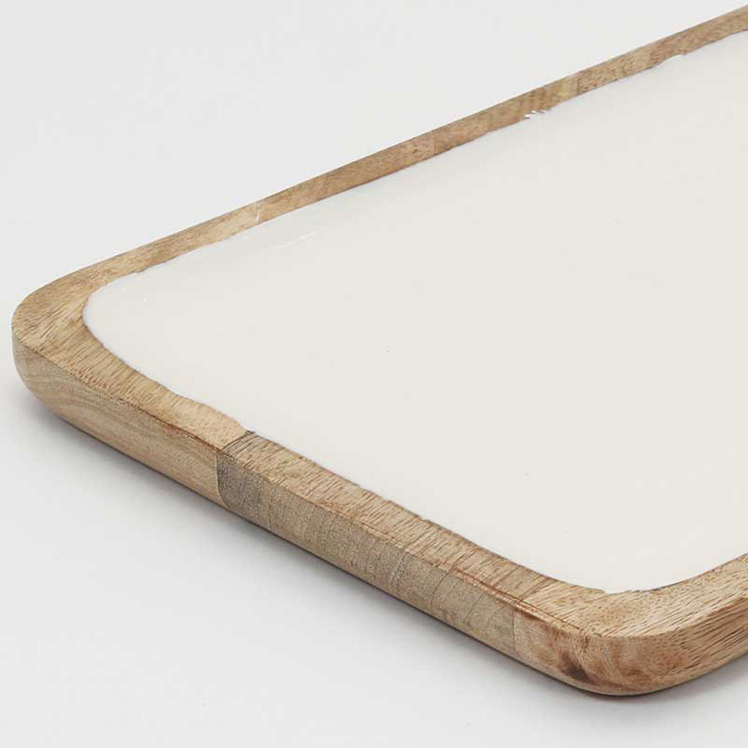 Wooden Tray - Natural - Mango Wood & Resin