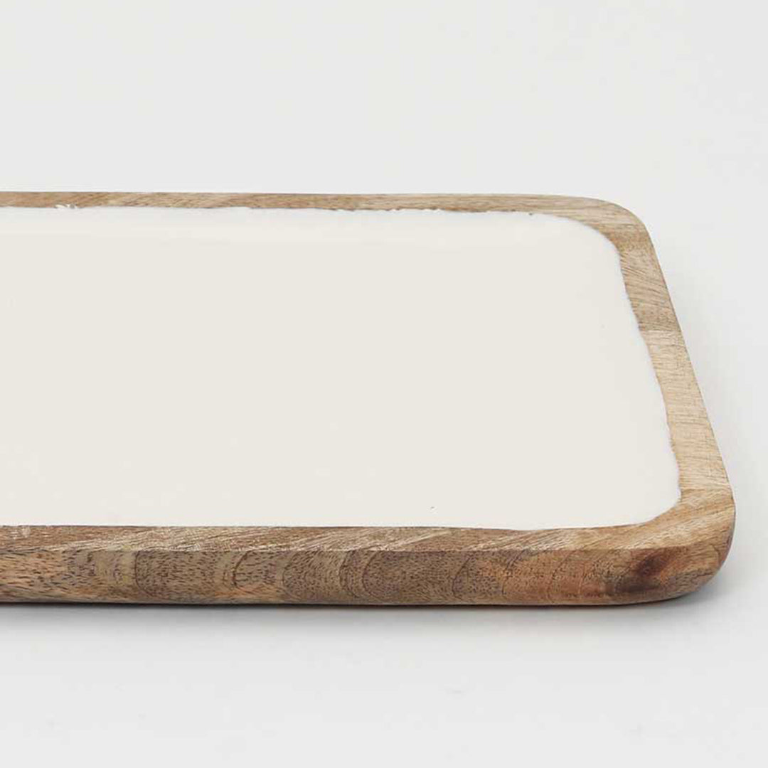 Wooden Tray - Natural - Mango Wood & Resin