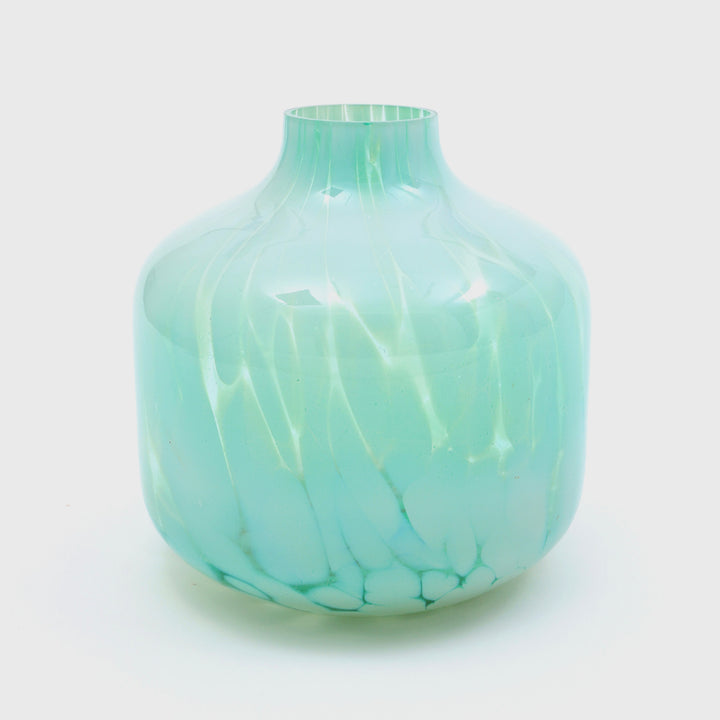 White Splutter Hurricane Vase