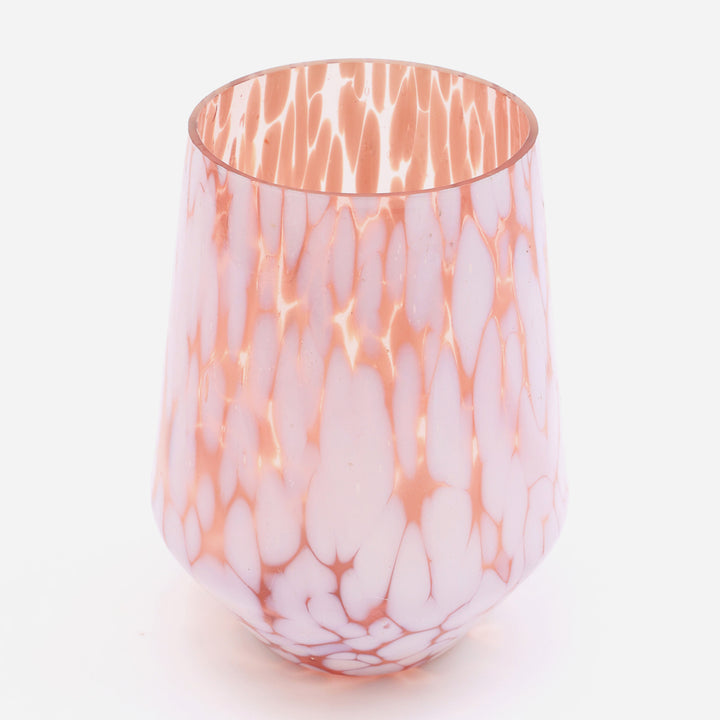 White Splutter Glass Hurricane Vase