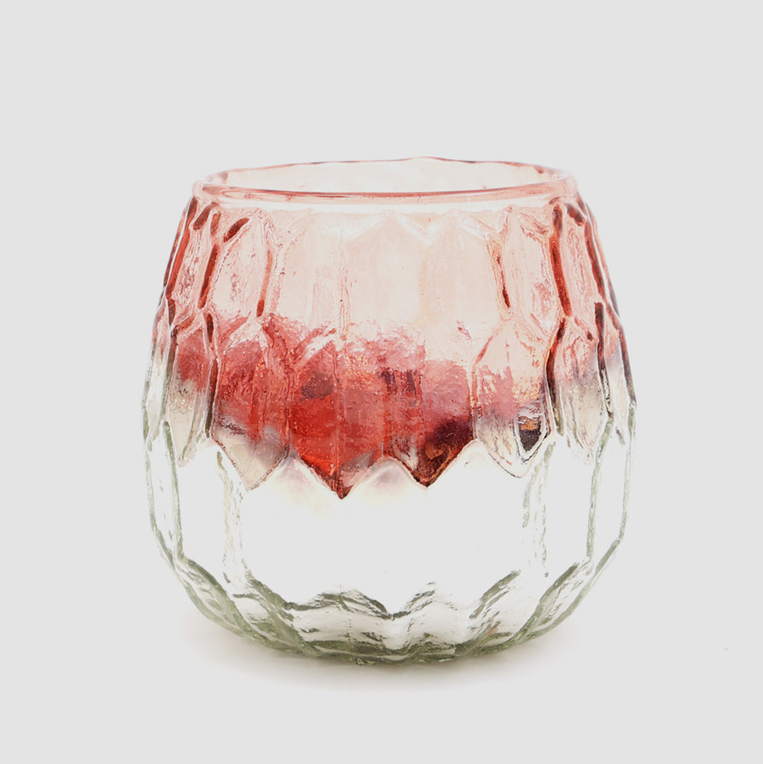 Hexagon Embossed Half Mercury Votive Vase