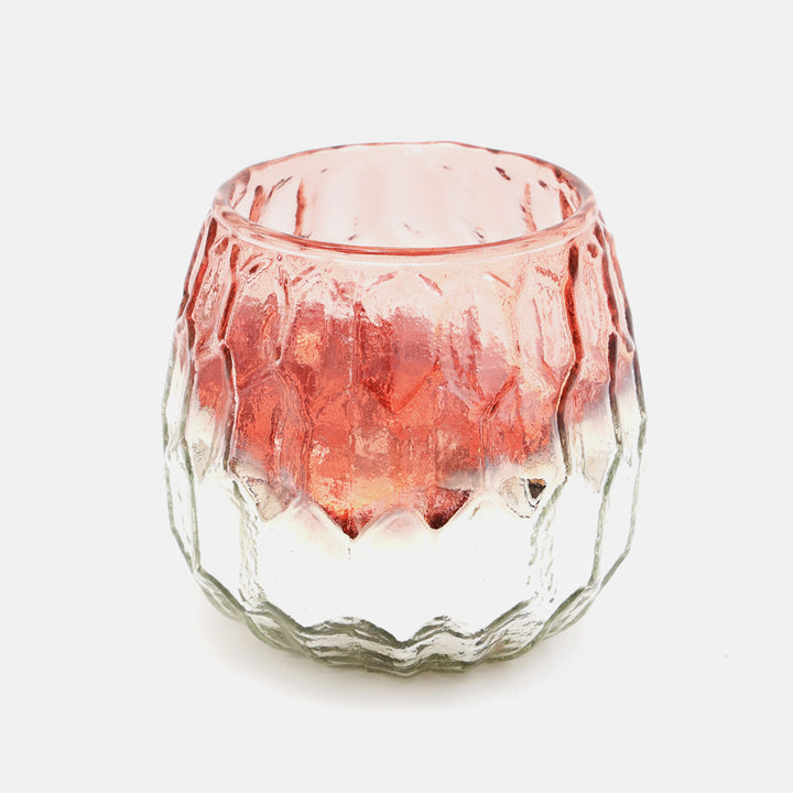 Hexagon Embossed Half Mercury Votive Vase