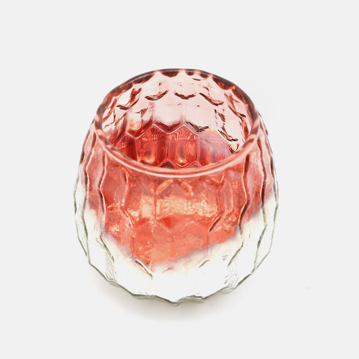 Hexagon Embossed Half Mercury Votive Vase