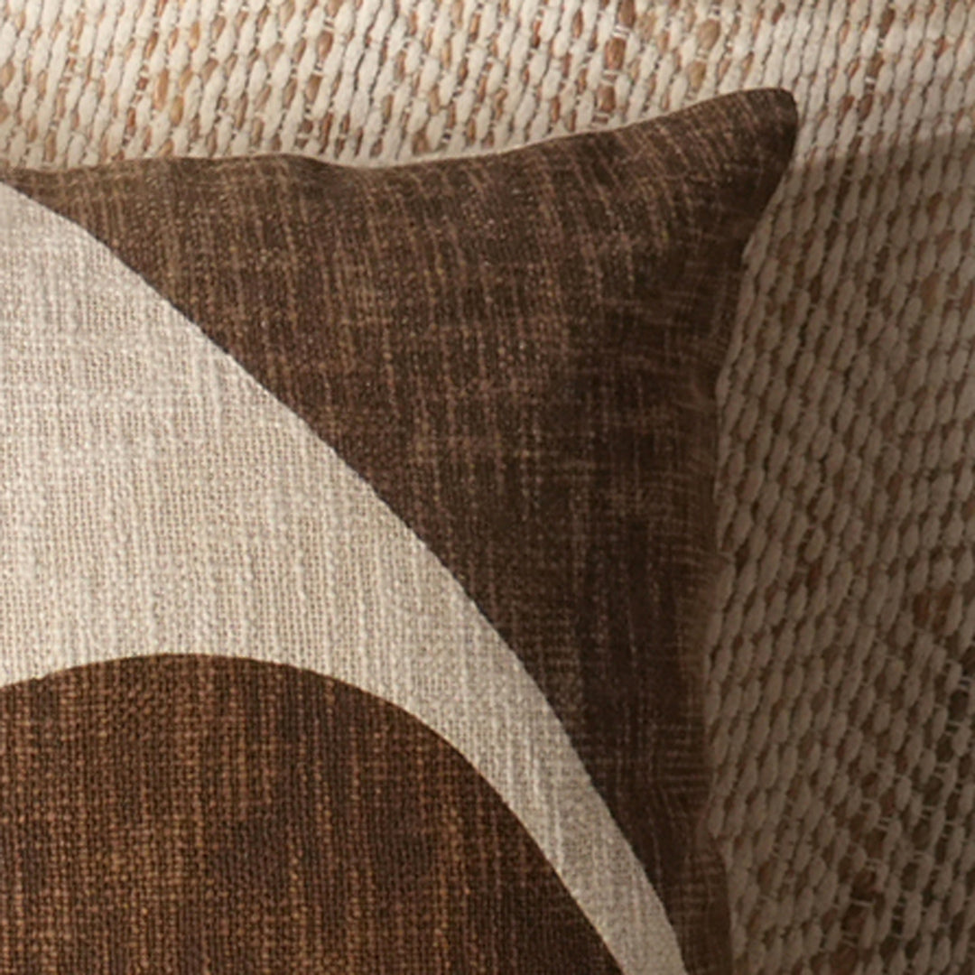 Abstract Printed Pillow-Brown & Grey18"X18"(With Filler)