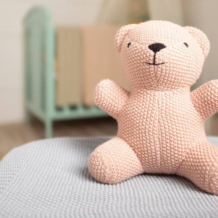 Cotton Knitted Stuffed Baby Toy-Bubu (Peach Paowder)