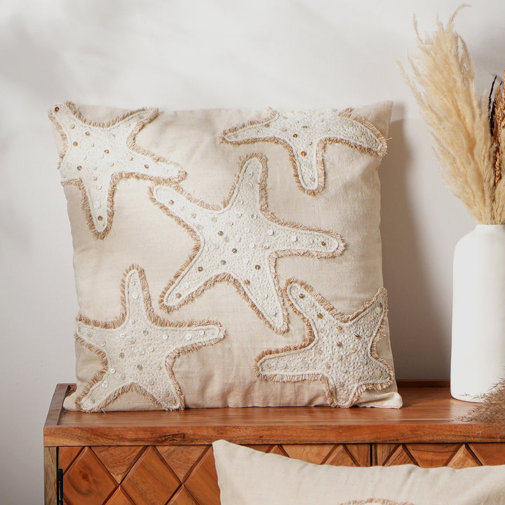 Starfish Cotton Embroidered Cushion