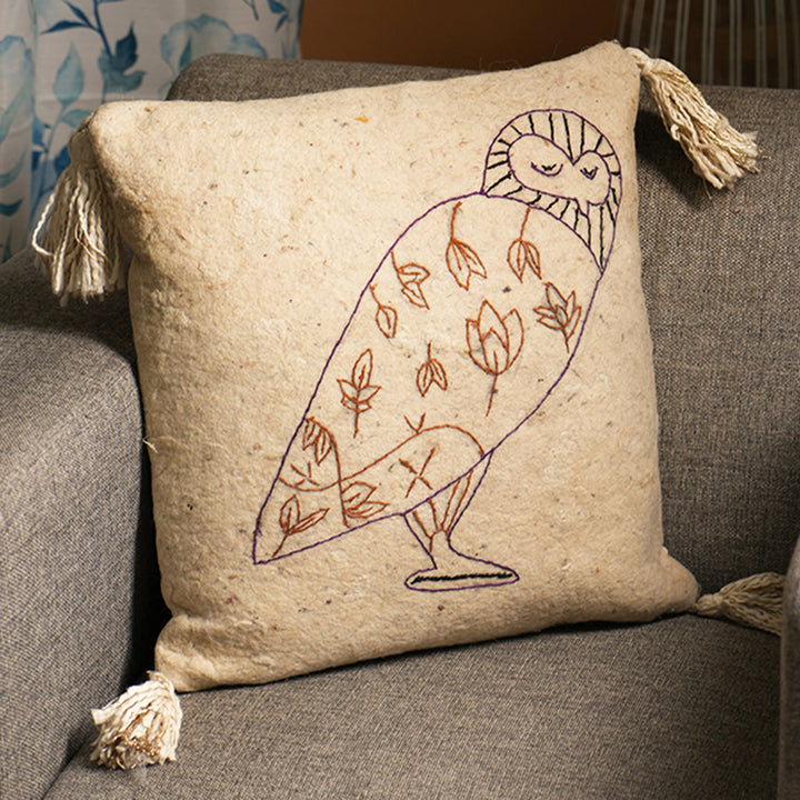 100% Wool Embroidery Cushion