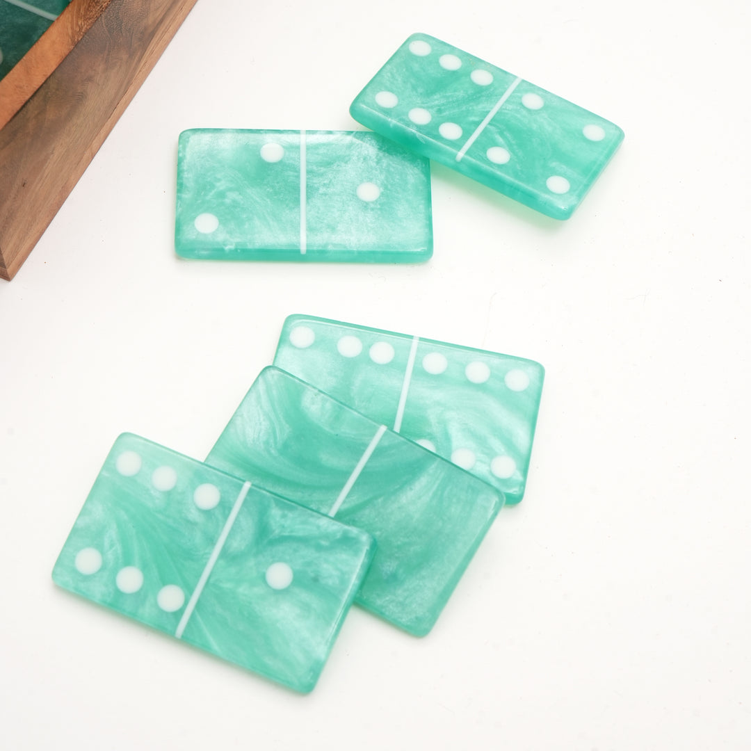 Dominos (Aqua) Set Of 28 Chips