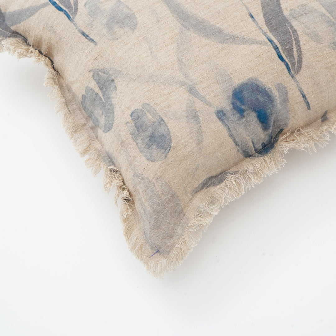 100% Linen Printed Lumbar Cushion