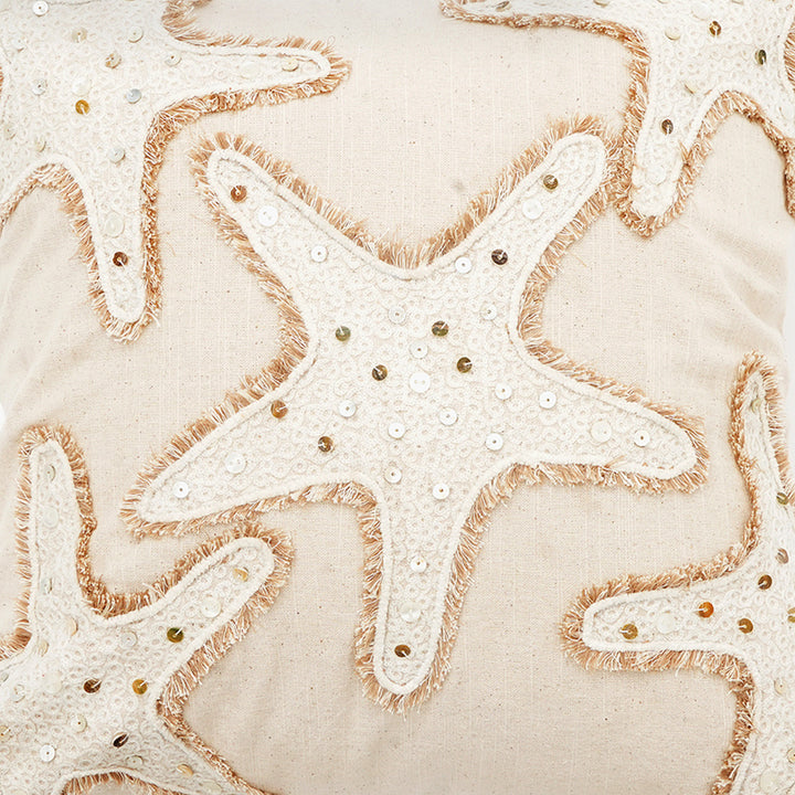 Starfish Cotton Embroidered Cushion