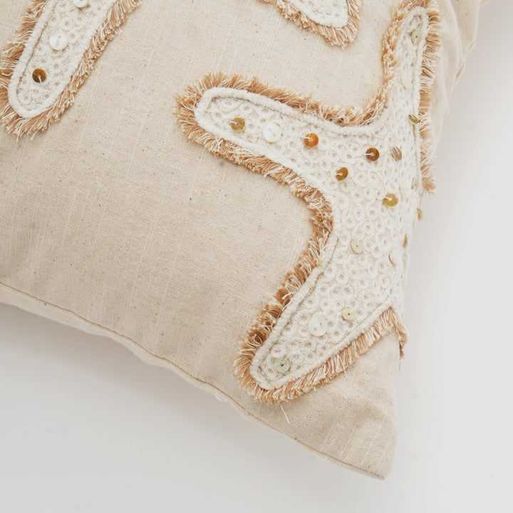 Starfish Cotton Embroidered Cushion