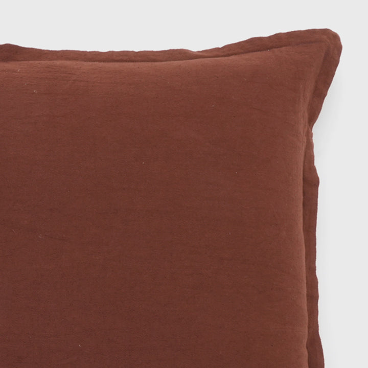 Cotton Solid Cushion with Flanges (Tan)