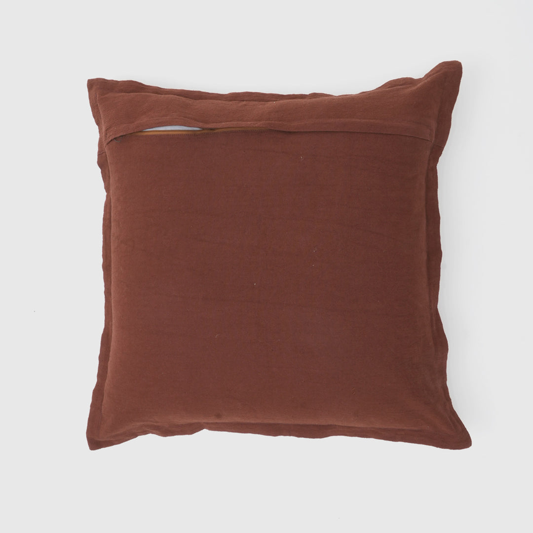 Cotton Solid Cushion with Flanges (Tan)