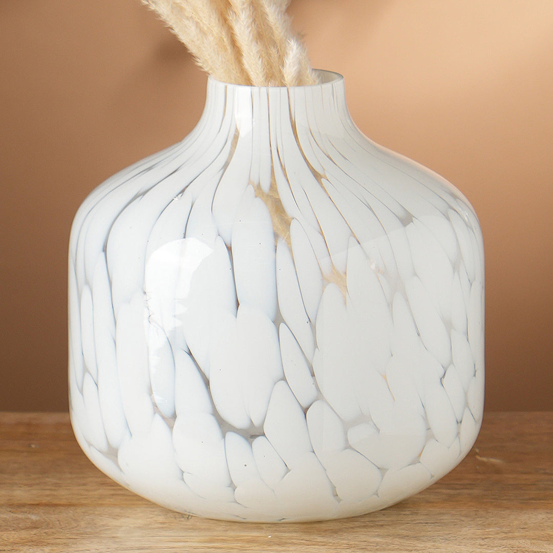 White Splutter Hurricane Ombre Vase