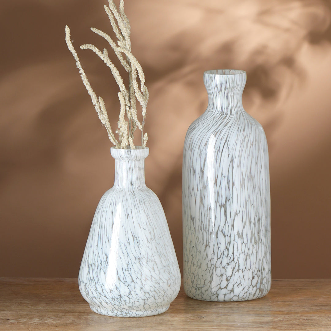 White Splutter Hurricane Ombre Vase