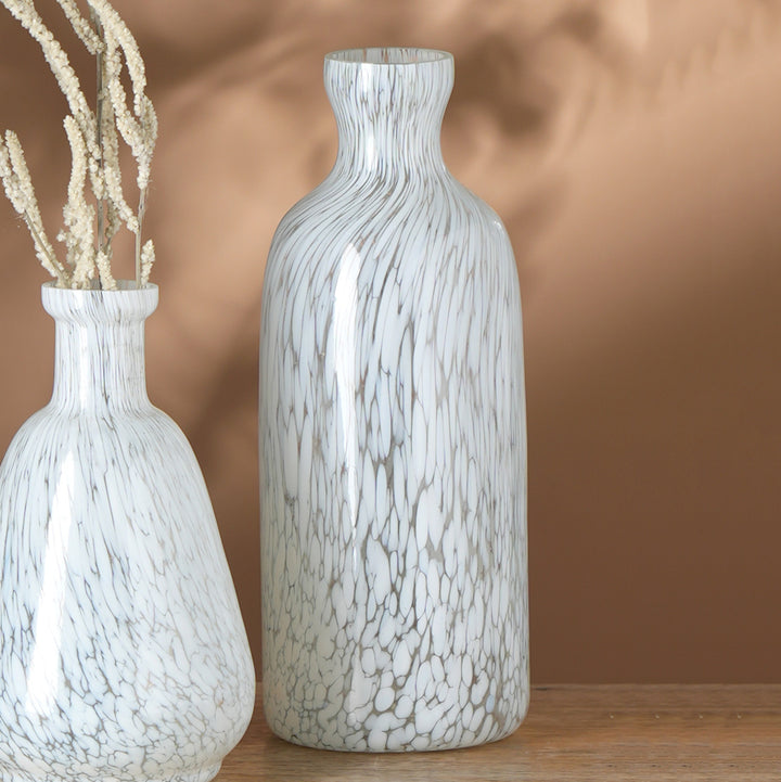 White Splutter Glass Vase