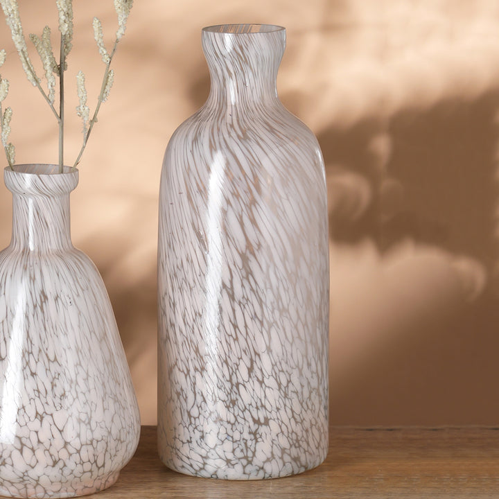 White Splutter Glass Vase