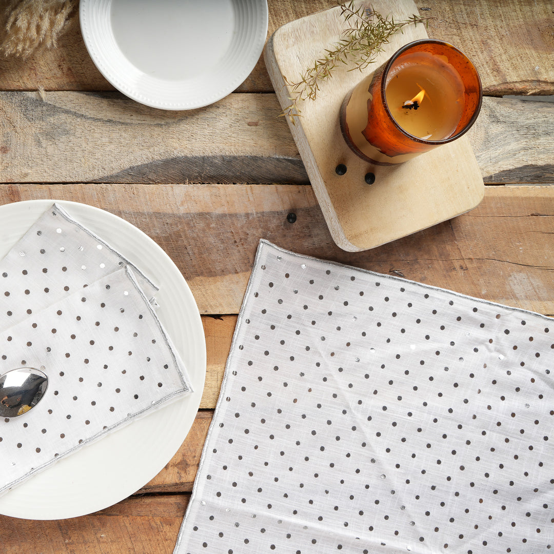 Silver Dot Napkin-Set Of 2