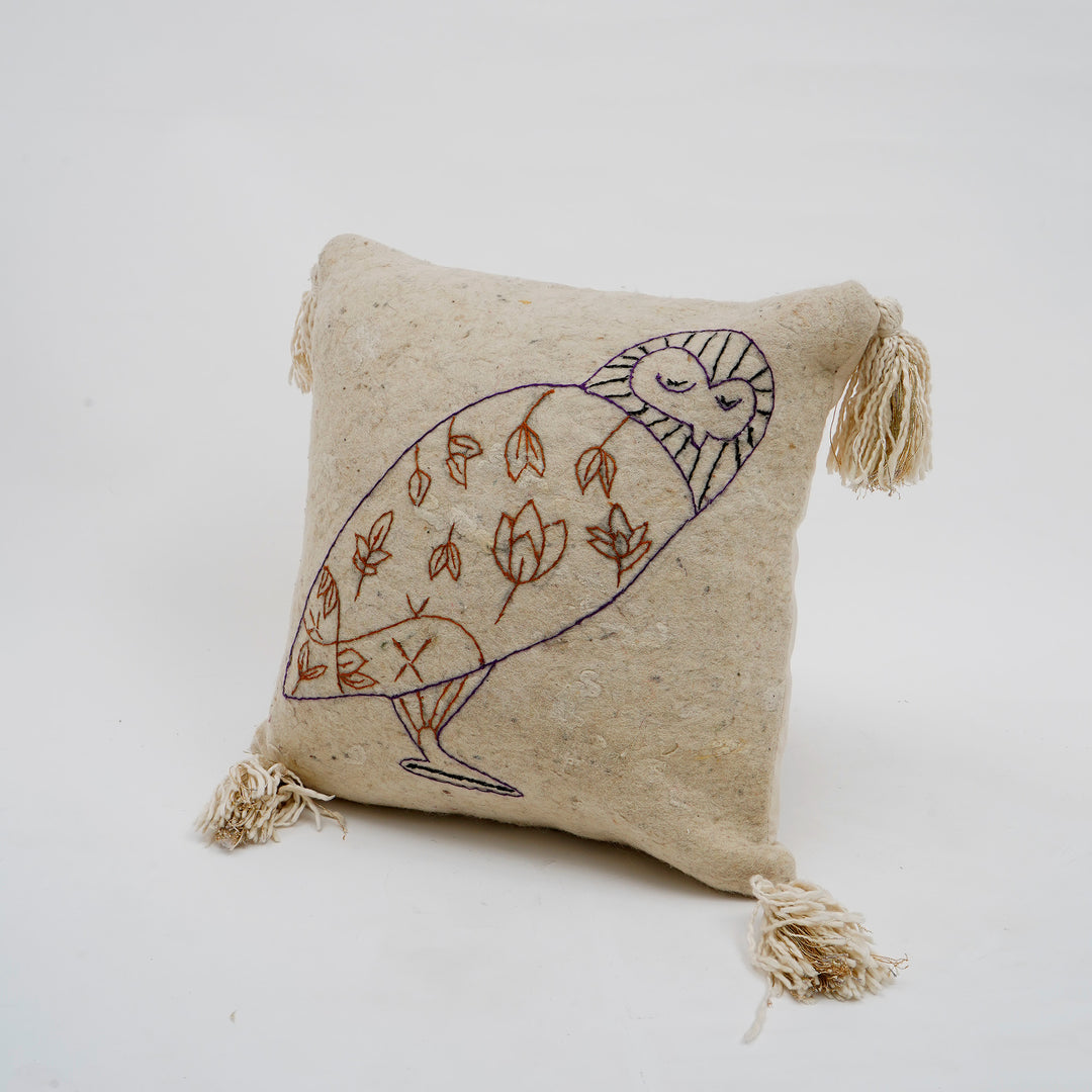 100% Wool Embroidery Cushion