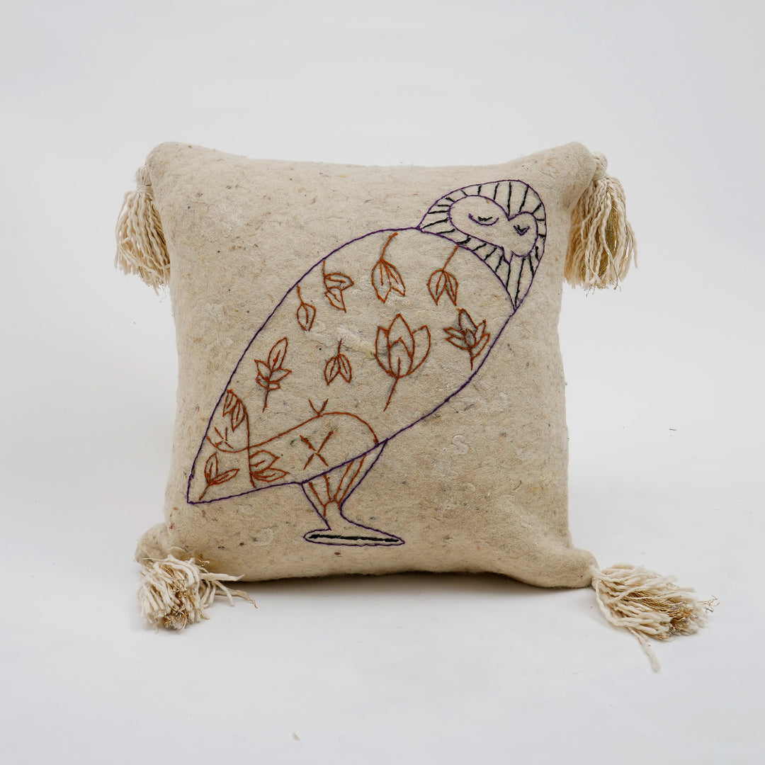 100% Wool Embroidery Cushion