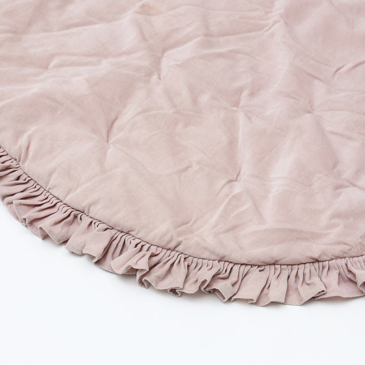 Cotton Soft & Fine Velvet Rounded Playmat With Frill