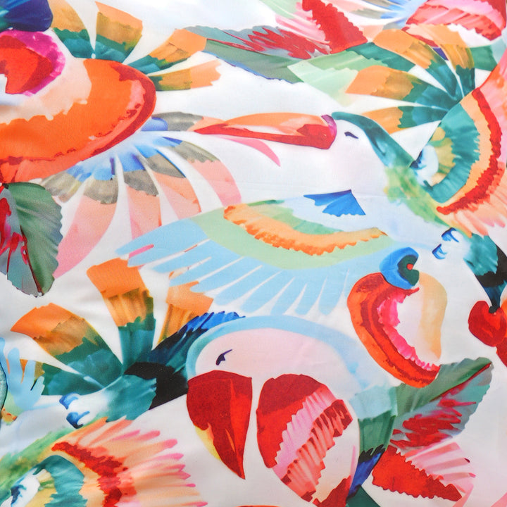 Tropical Birds Printed Decorative Pillow