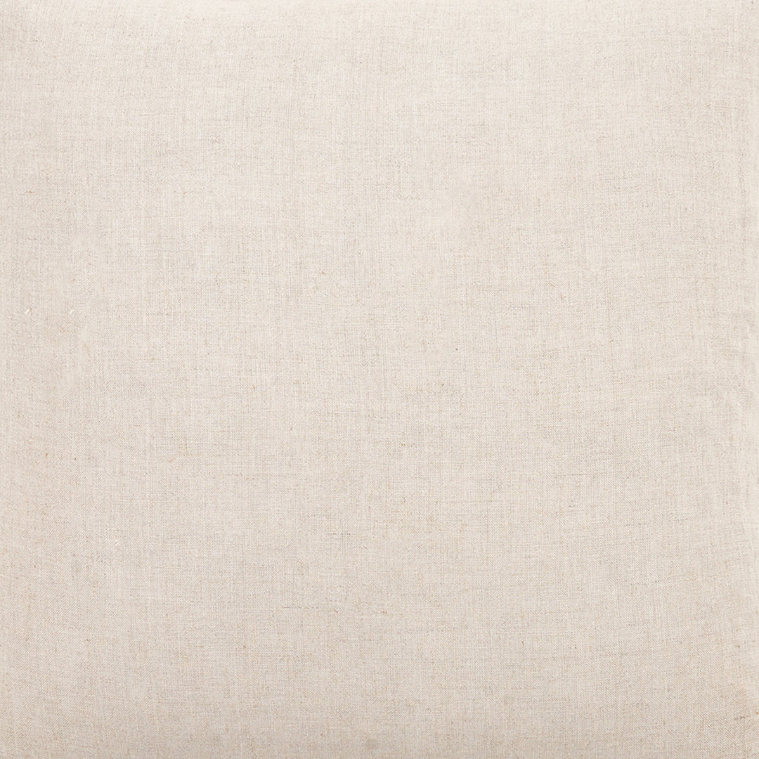 100% Linen Solid Cushion With Flanges- 22"X22", Natural Beige