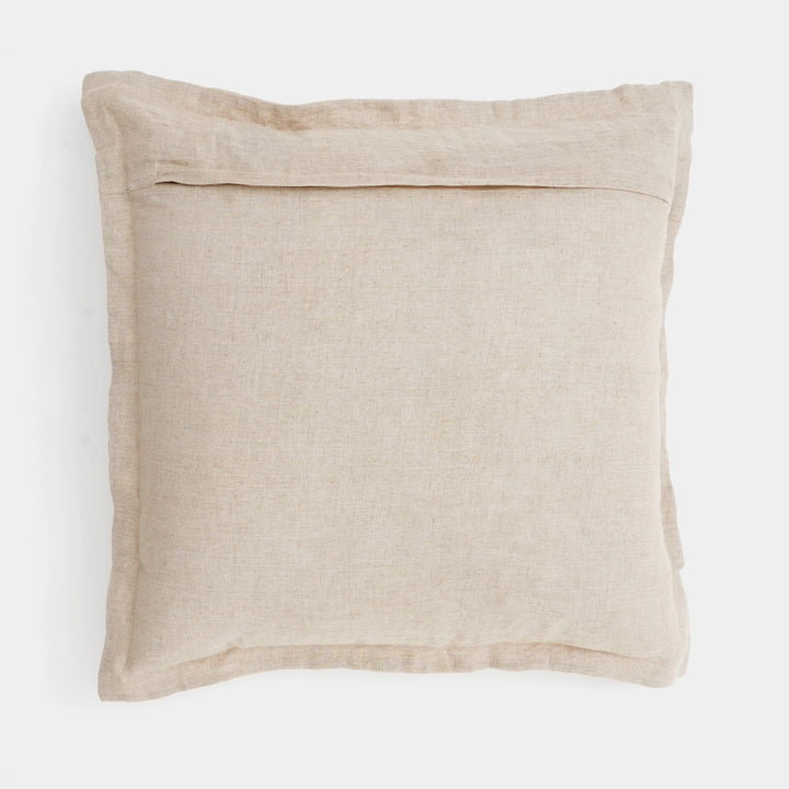 100% Linen Solid Cushion With Flanges- 22"X22", Natural Beige