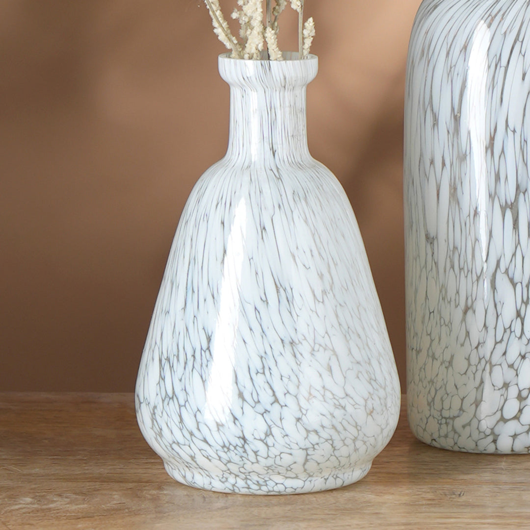 White Splutter Hurricane Ombre Vase