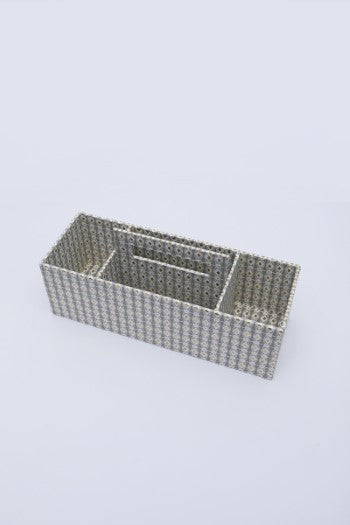 4 Section Desk Organizer / Grey - Recycled Cotton Paper / 14 X 4.75 X 4.5 Inches (L X W X H) / Moq - 2 Pcs