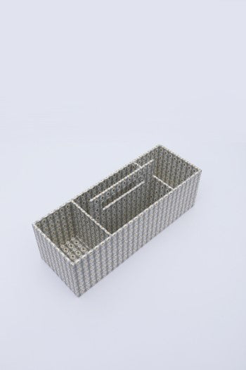 4 Section Desk Organizer / Grey - Recycled Cotton Paper / 14 X 4.75 X 4.5 Inches (L X W X H) / Moq - 2 Pcs