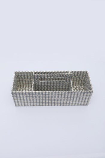 4 Section Desk Organizer / Grey - Recycled Cotton Paper / 14 X 4.75 X 4.5 Inches (L X W X H) / Moq - 2 Pcs