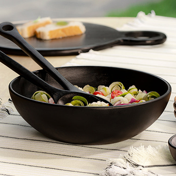 Midnight Mango Wood Bowl / Black / (Capacity 33.8 Fl Oz) Moq - 4 Pcs