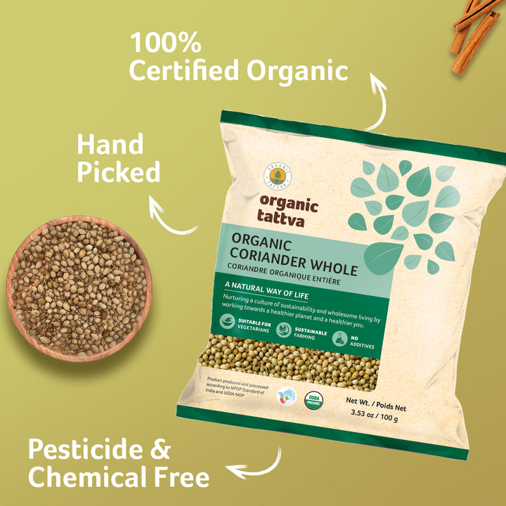 Organic Coriander Whole 3.53 oz Pack of 24