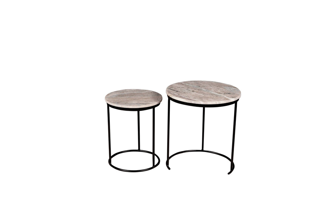 Marble Nesting Table Set Of 2 With Metal Frame