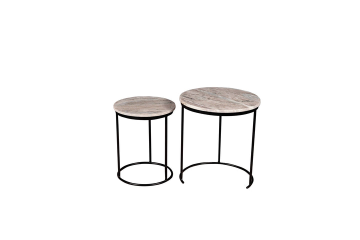 Marble Nesting Table Set Of 2 With Metal Frame