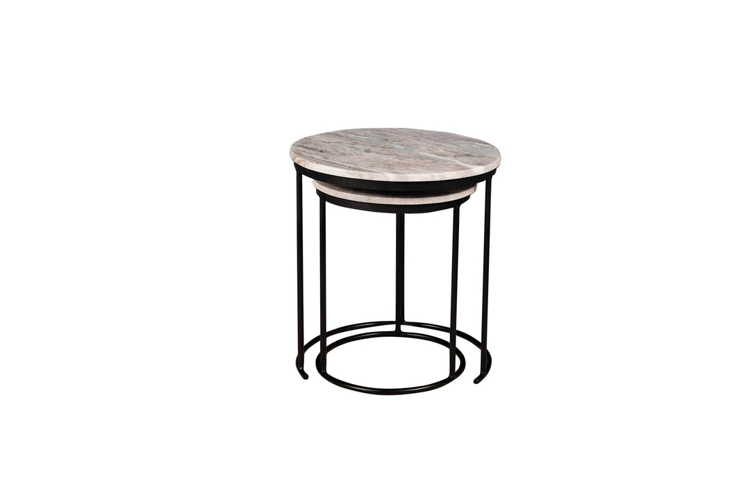 Marble Nesting Table Set Of 2 With Metal Frame