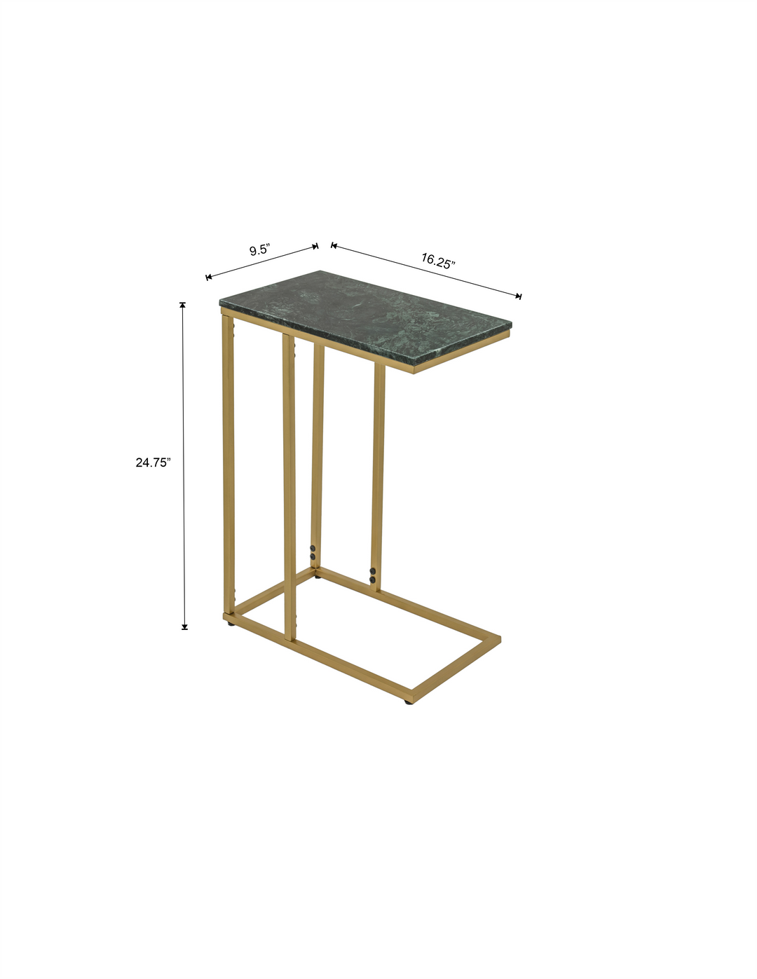 Modern C-Shape Marble Top Side Table | Luxury End Table for Living Room & Bedroom Decor