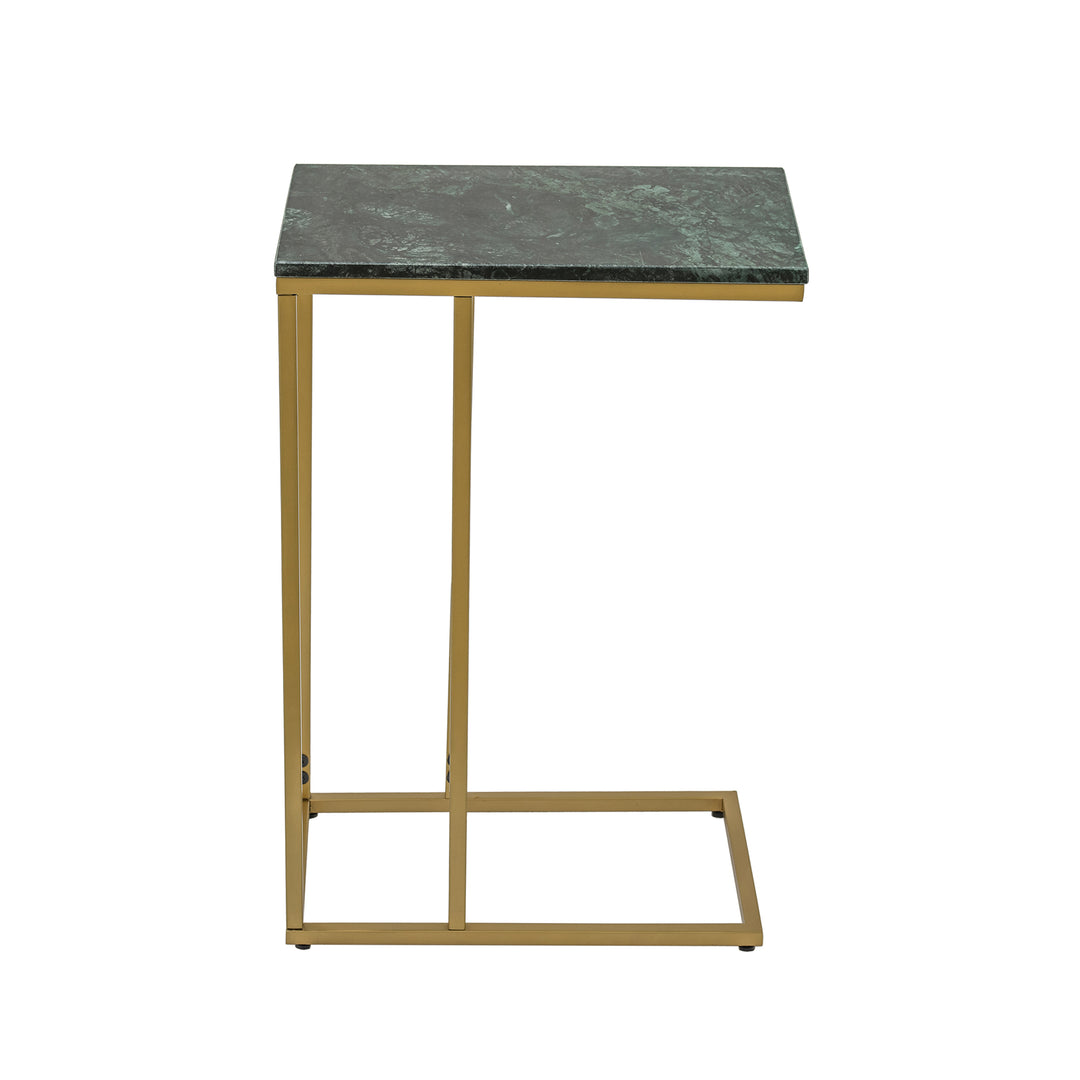 Modern C-Shape Marble Top Side Table | Luxury End Table for Living Room & Bedroom Decor