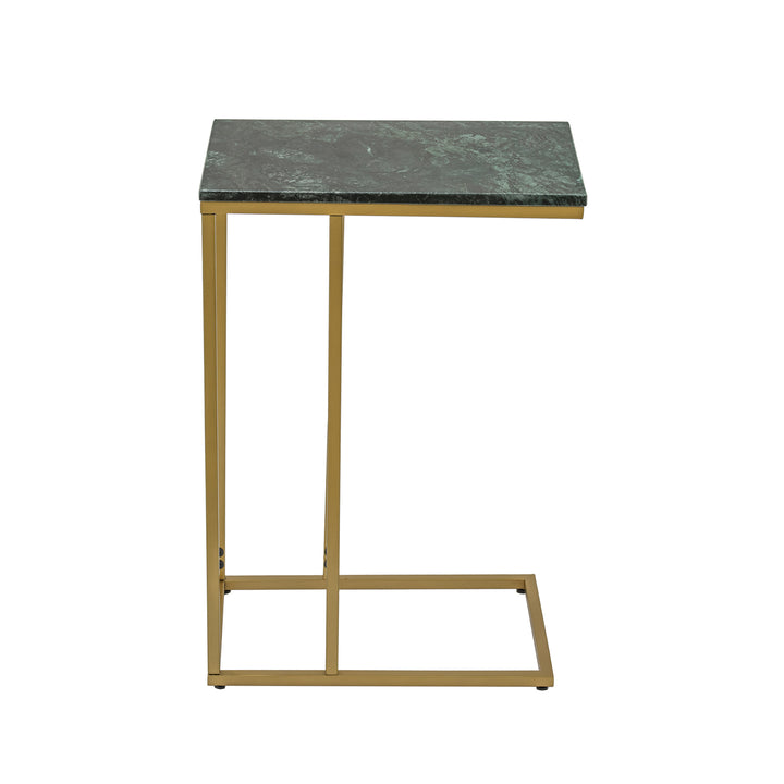 Modern C-Shape Marble Top Side Table | Luxury End Table for Living Room & Bedroom Decor