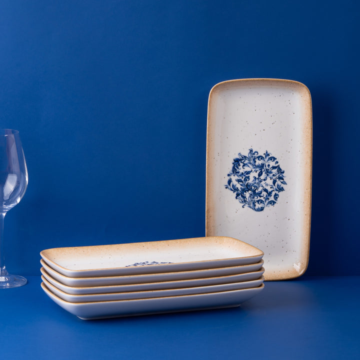 Rectangle Plate | Amalfi | Porcelain, Set of 6