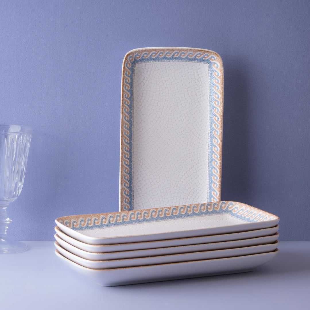 Rectangle Plate | Porcelain | Athena, Set of 6