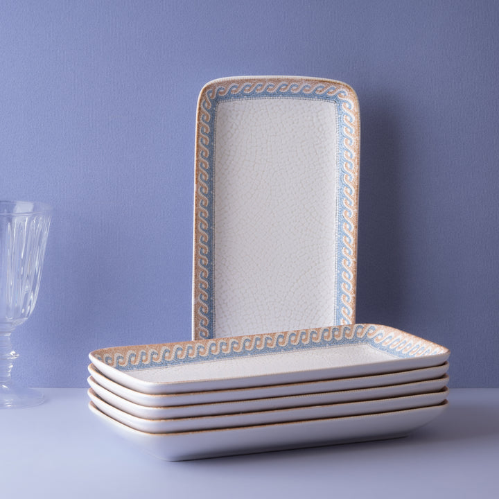 Rectangle Plate | Porcelain | Athena, Set of 6