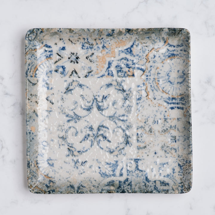 Square Platter With Foot | Pack of 12 | Porcelain,  6.29"