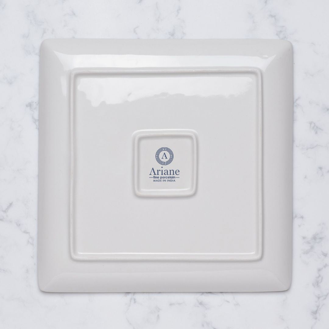 Square Platter With Foot | Pack of 12 | Porcelain,  6.29"